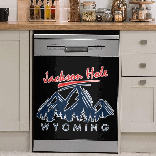 Jackson Hole Wyoming Dish Washer Covers Vintage City Retro Tshi