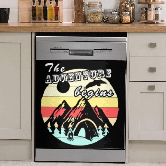 Camping Retro Vintage Adventure Camping Gift Dish Washer Covers