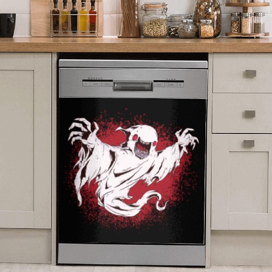 Creepy ghost halloween Dish Washer Covers with spooky ghost