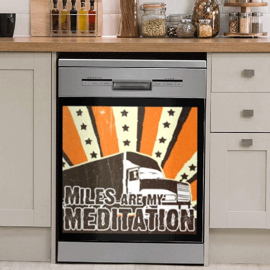 Truck Driver Load Miles Happy Trucker Road Runner Dish Washer Covers