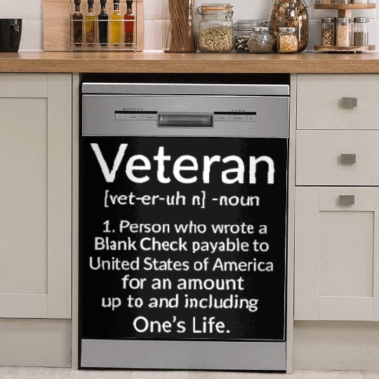 Veteran- Noun -Who Wrote Blank Check Payable To US Dish Washer Covers