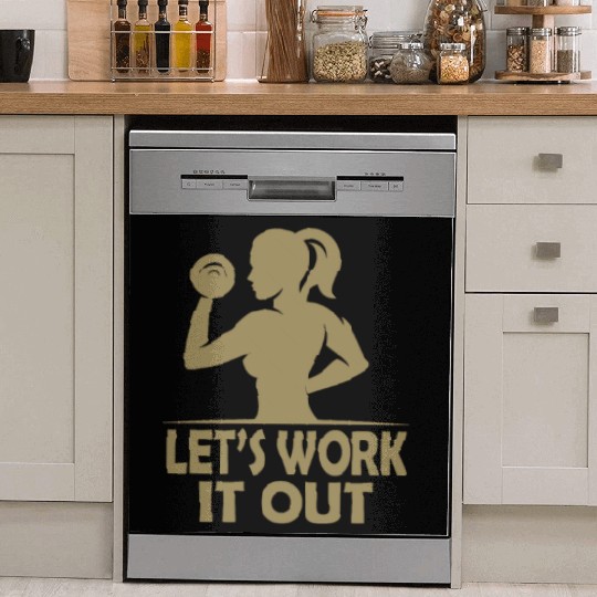 Let s work it out Gym Fitness Women Dish Washer Covers