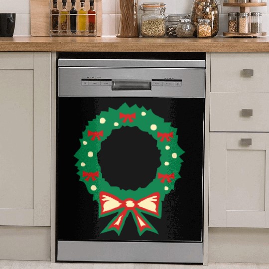 christmas wreath Dish Washer Covers
