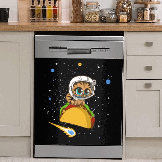 Taco Cat In Space Dish Washer Covers Dancing Cat Taco