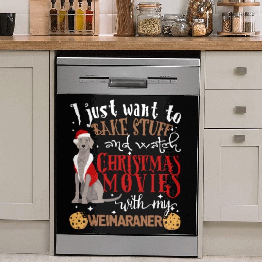 Watch Christmas Movies With My Weimaraner Dog Love Dish Washer Covers