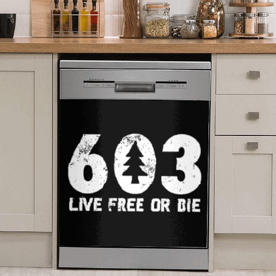 Live Free or Die 603 tree New Hampshire Dish Washer Covers
