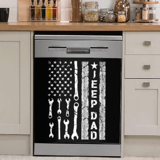 Jeep Dad American Flag Dish Washer Covers