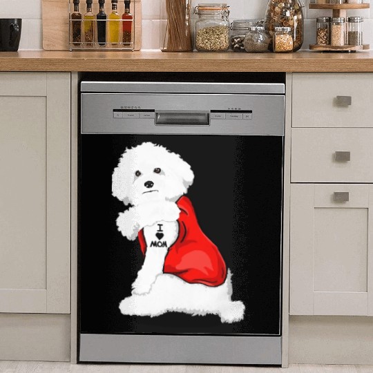 Bichon frise I Love Mom Tattoo Dish Washer Covers