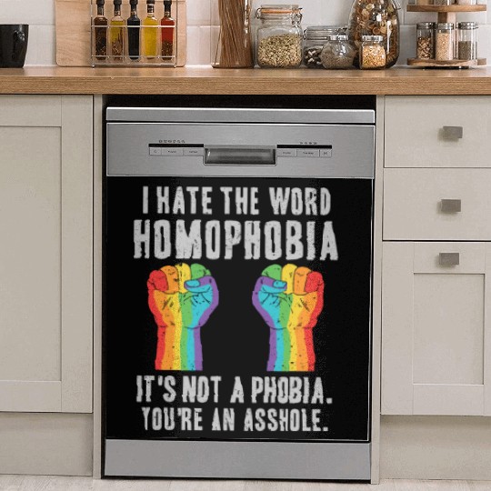 LGBT Homophobia Is Not A Phobia Youre an Asshole Dish Washer Covers