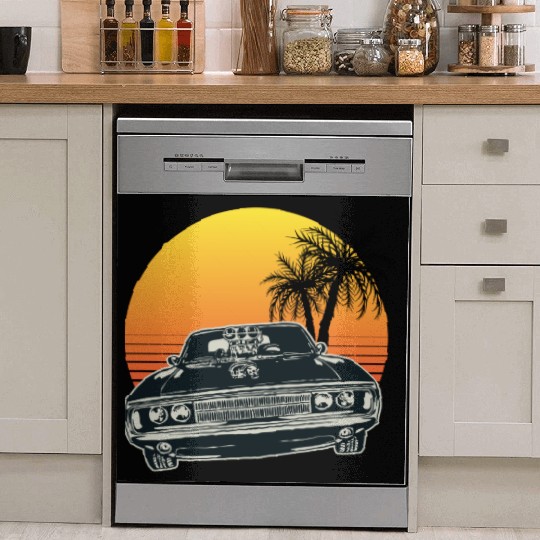 Muscle Car Sunset Dish Washer Covers
