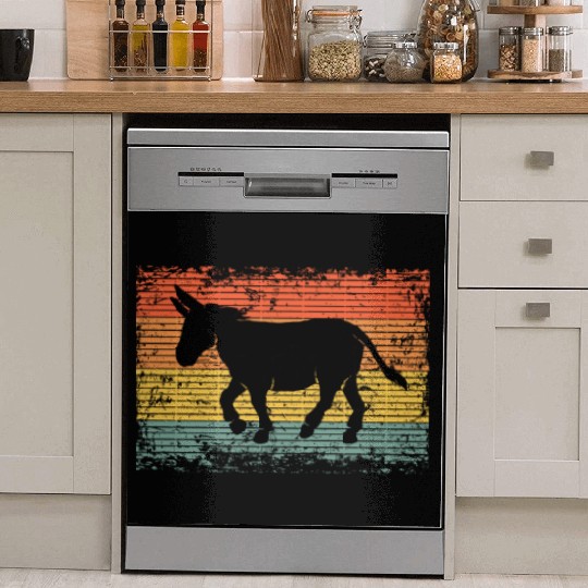 Vintage Donkey Mule Animal Gift Dish Washer Covers