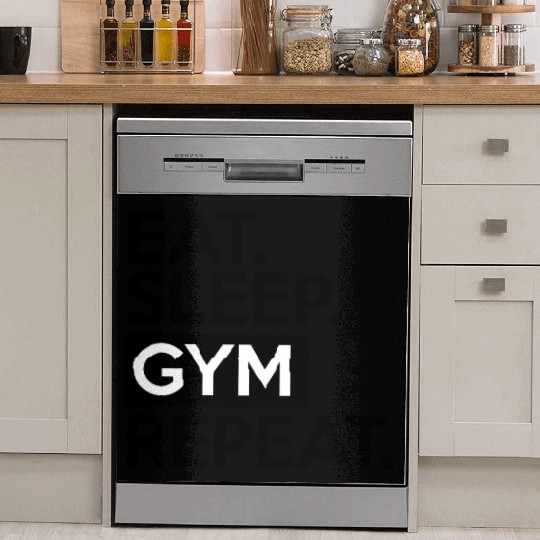 Eat Sleep Gym Repeat, fitness, workout, exercise Dish Washer Covers