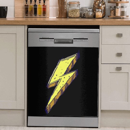 Lightning Bolt Color Illustration Dish Washer Covers