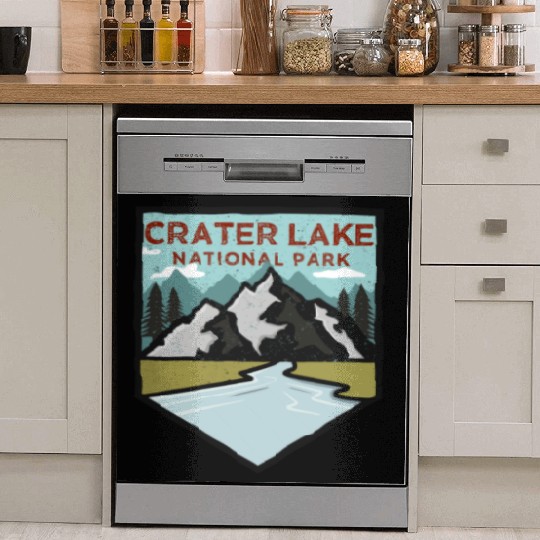 Retro Vintage Crater Lake National Park Gift Dish Washer Covers
