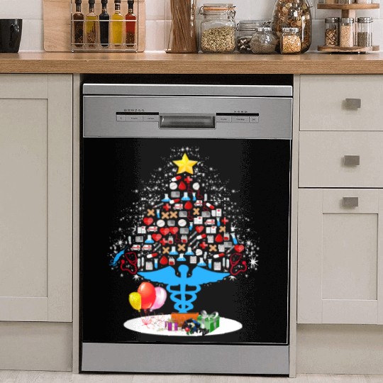 Medical Tools Christmas Tree Funny Nurse Christmas Dish Washer Covers