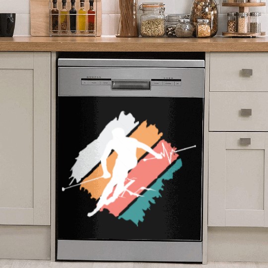 ski skiing winter sports mountains funny snow reso Dish Washer Covers