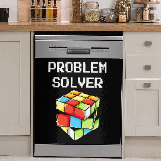 Problem Solver Puzzle Cube Math Nerd Dish Washer Covers