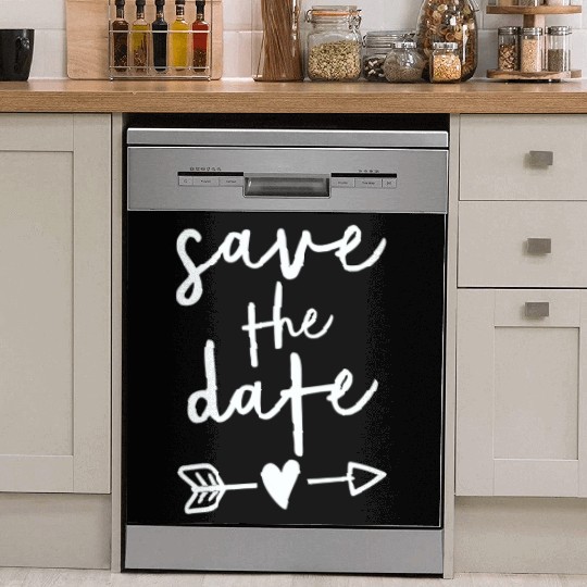 Bride Couple Engagement Save The Date Wedding Dish Washer Covers