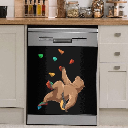 Grizzly Bouldering and Rock Climbing Gift Dish Washer Covers