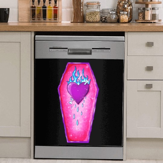 Pastel Goth Love Coffin Heart Dish Washer Covers