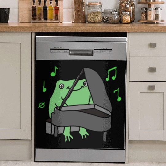 Frog Playing Piano For Piano Player Dish Washer Covers