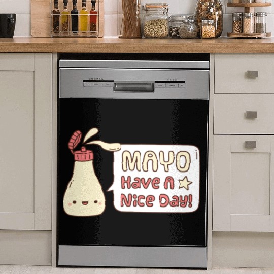 Mayo Have A Nice Day Cute Greeting Doodle Dish Washer Covers