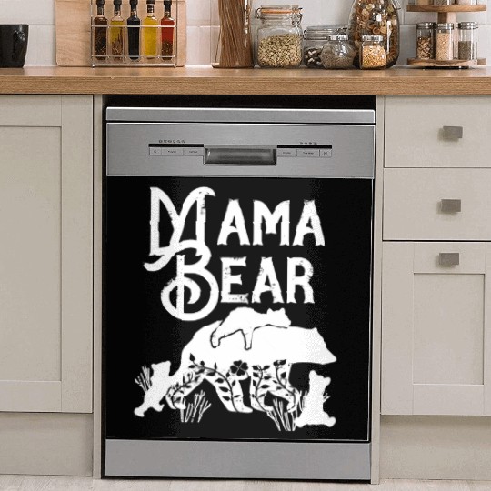 Mama Bear Mom Bear 3 cubs Momma Bear Momlife Dish Washer Covers