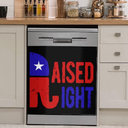 Raised Right Proud Republican Elephant Logo Usa Dish Washer Covers