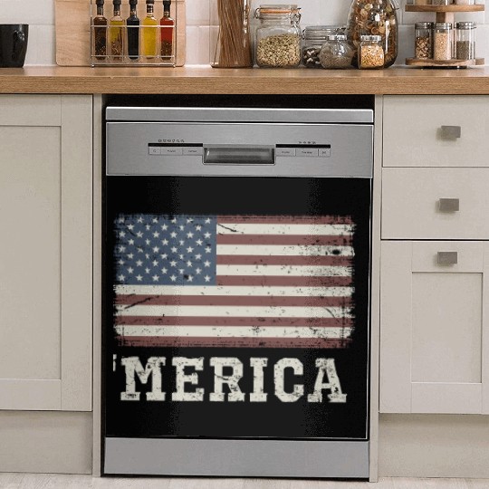 Merica Vintage Usa Flag Dish Washer Covers