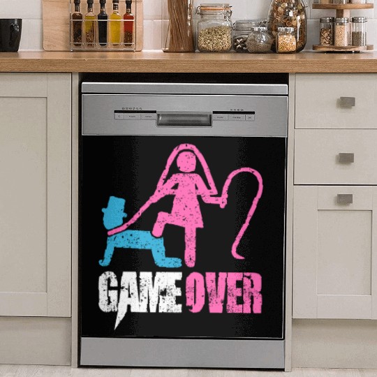 Funny Bride and Groom Meme & Quote Dish Washer Covers "Game