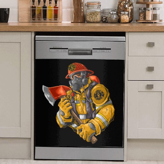 firefighter fire brigade fire station blueish use Dish Washer Covers