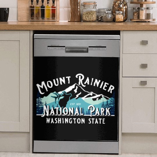 Vintage Mount Rainier National Park Washington Sou Dish Washer Covers