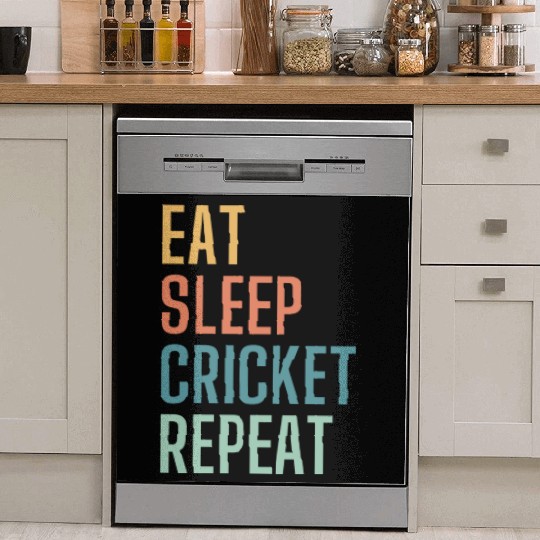 Eat Sleep Cricket Repeat Dish Washer Covers