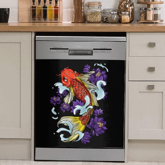 Koi Fish Cool Japanese Tattoo Japan Carp Gift Idea Dish Washer Covers