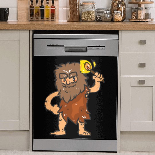 Caveman with Torch Dish Washer Covers