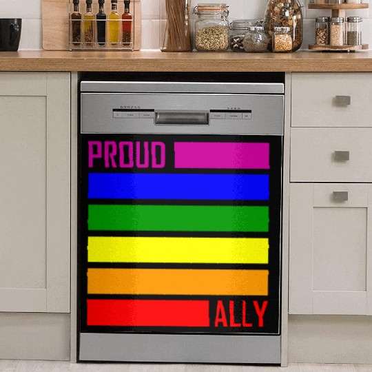 PROUD ALLY FLAG LGBT Pride Month LGBTQ Rainbow Dish Washer Covers
