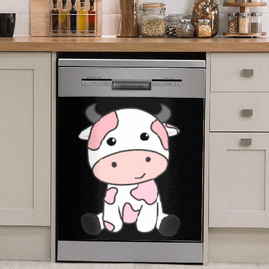 Strawberry Cow Cute Pink Strawberry Cow Kawaii Dish Washer Covers