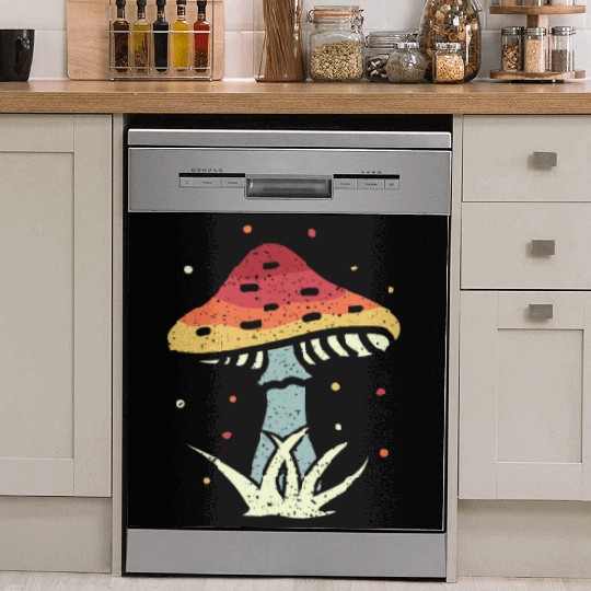 Mushrooms Vintage Retro Mushroom Hunter Gift Dish Washer Covers