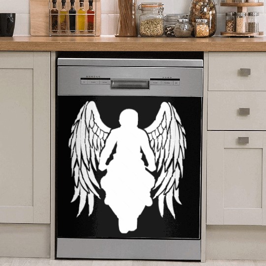 motorcyclist angel wings sportsbike racingbike Dish Washer Covers
