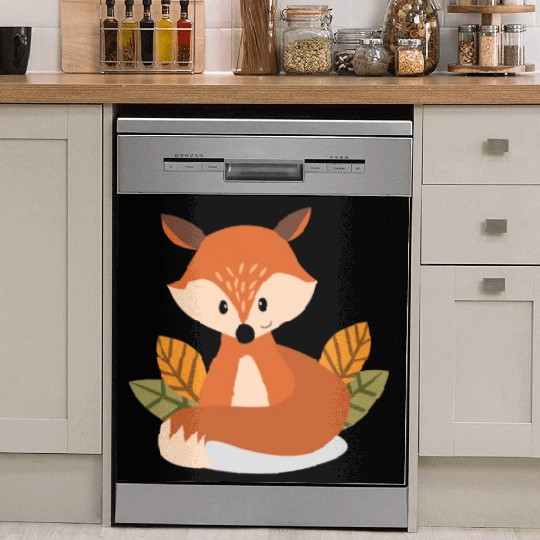 Cute Fox Wine Drinking Lover Party Dish Washer Covers