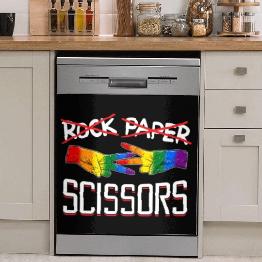 Rock Paper Scissors Lesbian LGBTQ Pride Dish Washer Covers