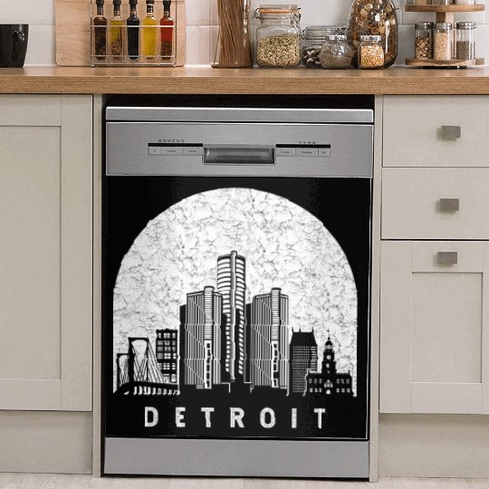 Detroit Michigan Skyline Dish Washer Covers