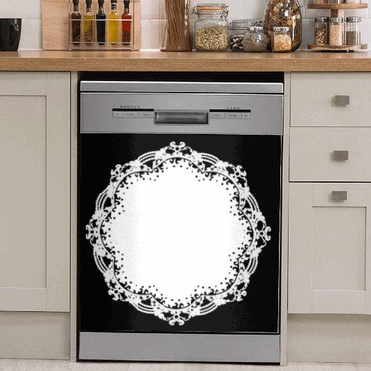 snow-white cake lace as a frame and decoration Dish Washer Covers