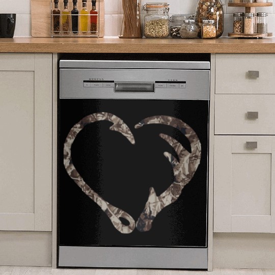 Camo Fish Hook Antler Deer Hunting Buck Hunter Dad Dish Washer Covers