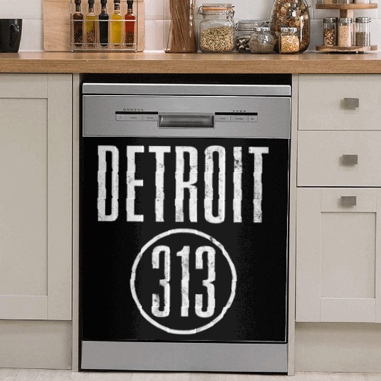 Detroit 313 Area Code Vintage Dish Washer Covers