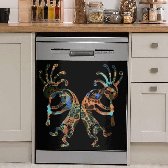 Native American - Kokopelli Duo with Ornaments 3 Dish Washer Covers