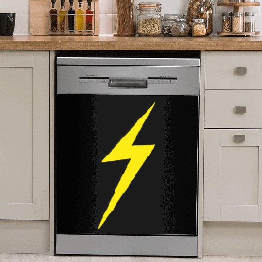 double Lightning Bolt Yellow And Black Dish Washer Covers