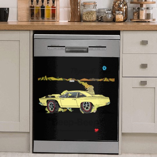 1968 Plymouth Road Runner Salt Flats Yellow Dish Washer Covers