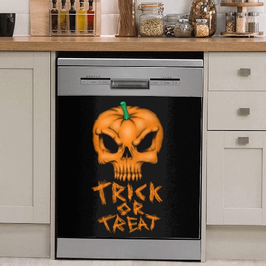 Pumpkin Skull trick or treat Dish Washer Covers