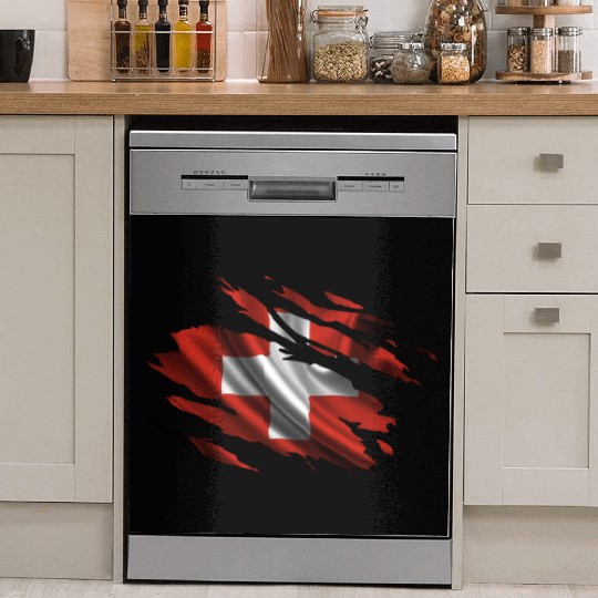 Switzerland Ripped Flag Dish Washer Covers